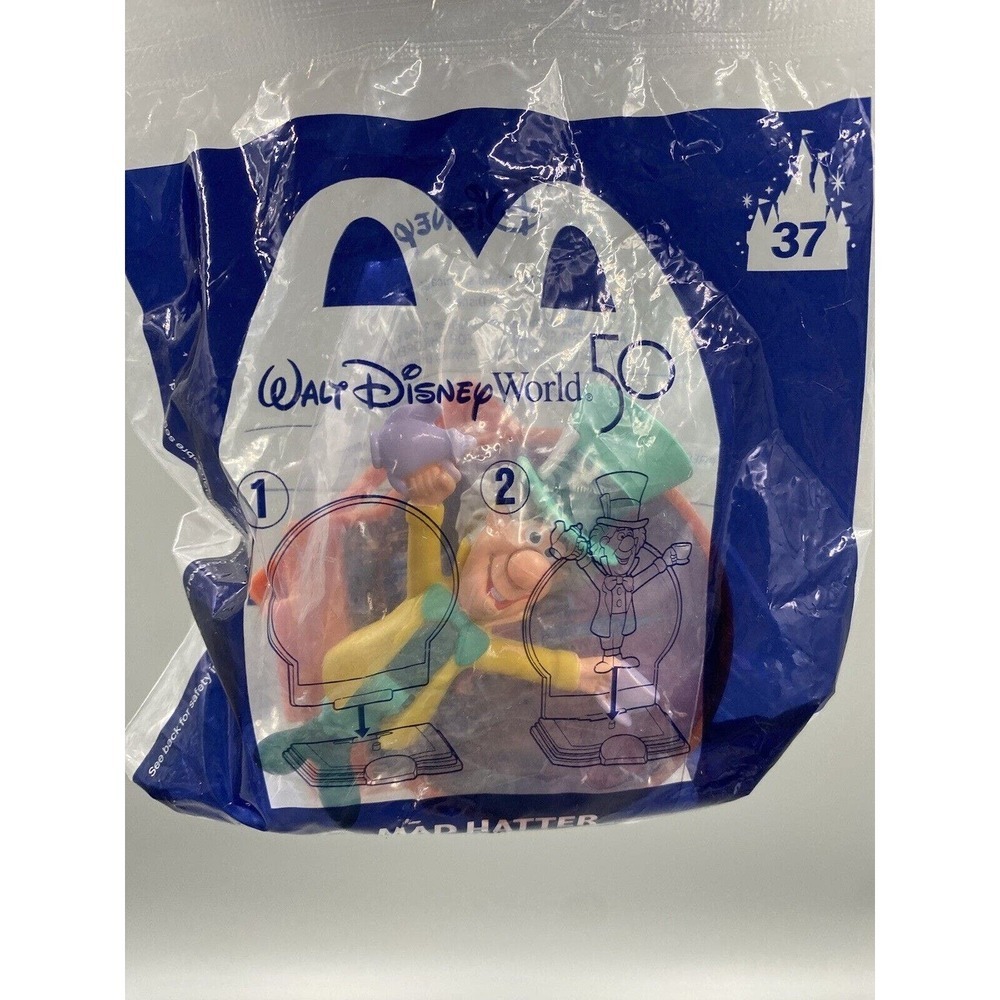 Disney 50th Anniversary McDonalds Toys Alice In Wonderland Mad Hatter SEALED